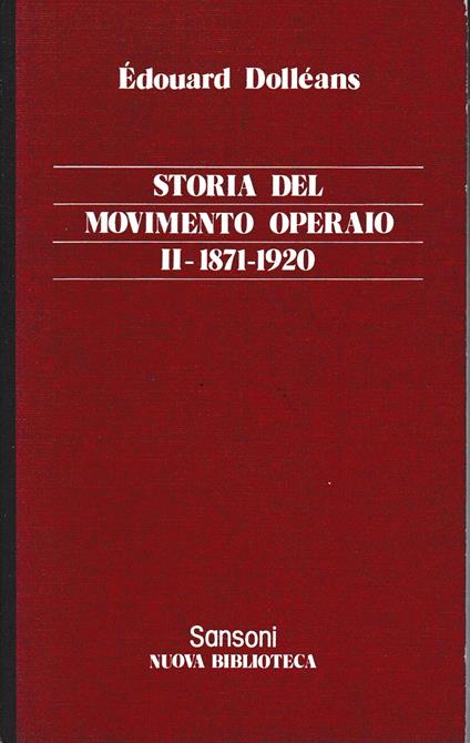 Storia del movimento operaio, vol. 2° - Edouard Dolléans - copertina