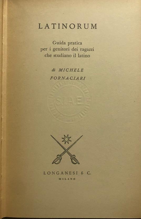 Latinorum - Michele Fornaciari - copertina