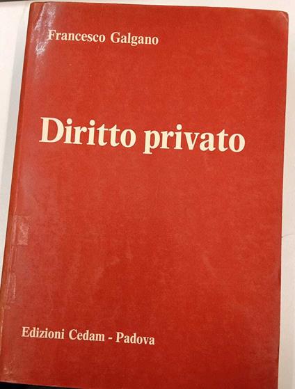 Diritto privato - Francesco Galgano - copertina