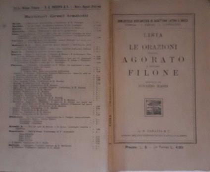 Le orazioni contro Agorato e contro Filone - Lisia - copertina