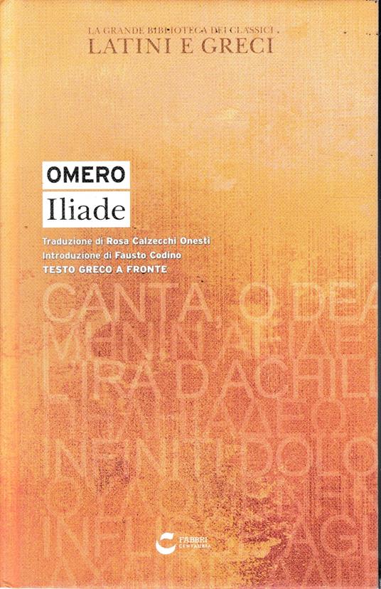 Iliade. Testo greco a fronte - Omero - copertina
