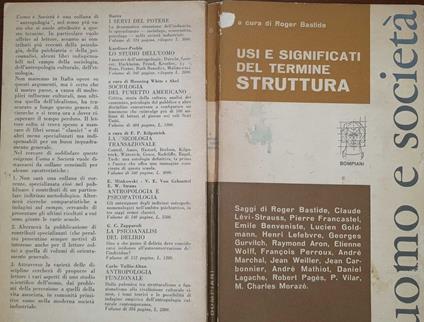 Usi e significati del termine "struttura". Nelle scienze umane e sociali - Roger Bastide - copertina