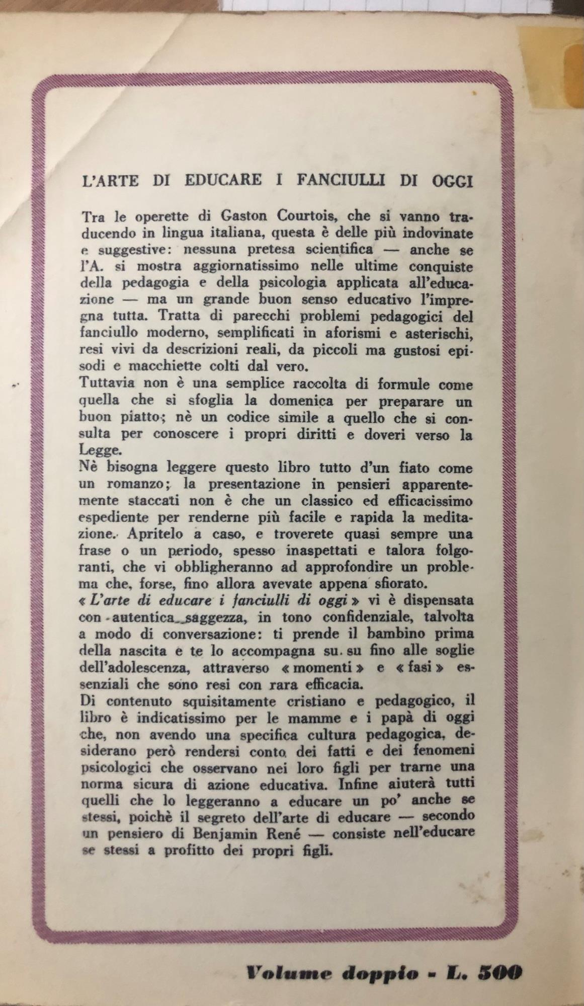 L' arte di educare i fanciulli di oggi