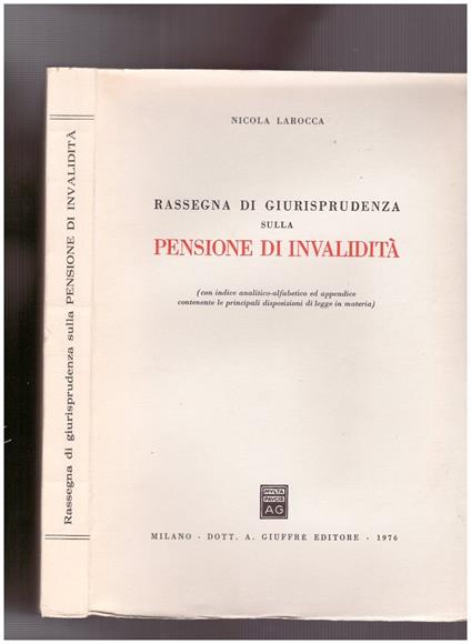 Rassegna di giurisprudenza sulla Pensione di Invalidità - copertina