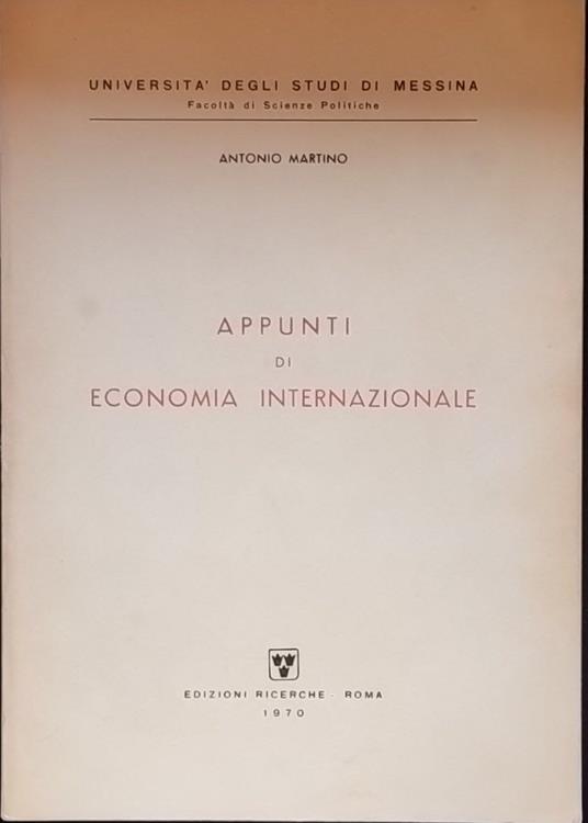 Appunti di economia internazionale - Antonio Martino - copertina