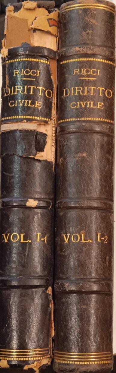 Corso teorico-pratico di diritto civile (volume I-1-2) - Francesco Ricci - copertina