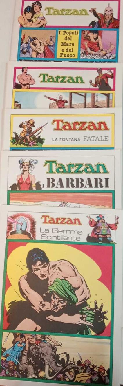 Tarzan. Lotto di n. 5 albi delle tavole domenicali dal n. 478 al n. 641 - Edgar R. Burroughs - copertina