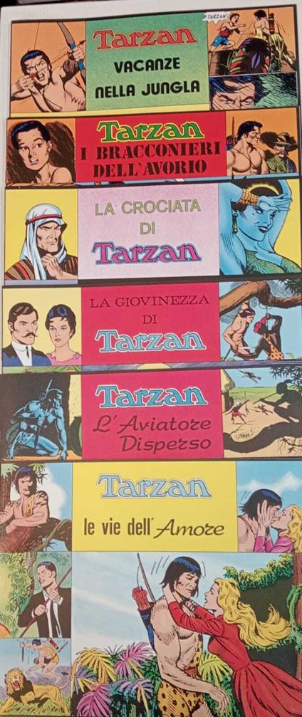 Tarzan. Lotto di n. 6 albi delle striscie giornaliere dal n. 7027 al n. 7404 - Edgar R. Burroughs - copertina