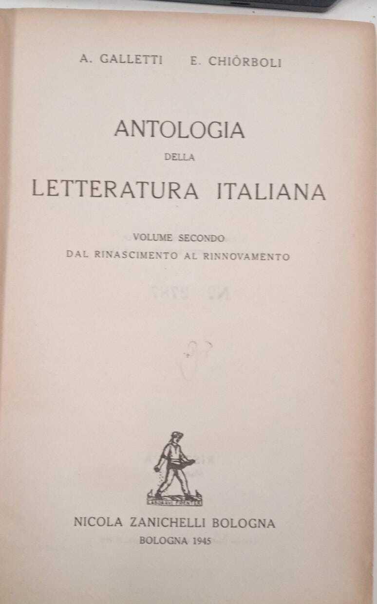 Antologia della letteratura italiana (volume secondo)