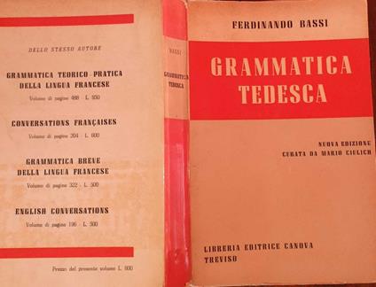 Grammatica tedesca - Ferdinando Bassi - copertina