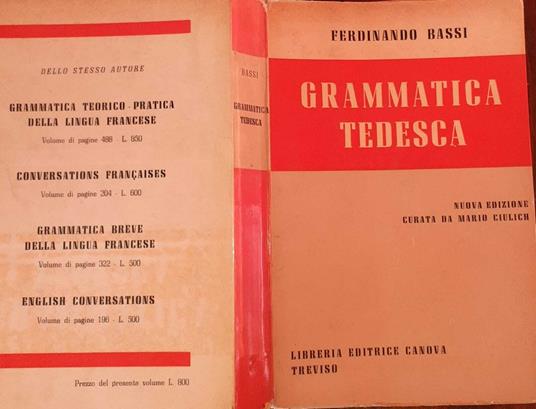 Grammatica tedesca - Ferdinando Bassi - copertina