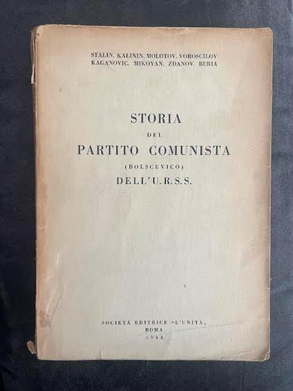 Storia del partito comunista (Bolscevico) dell'U.R.S.S - copertina
