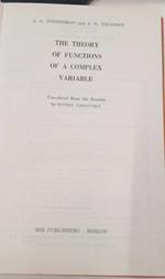 The theory of functions of a complex variable