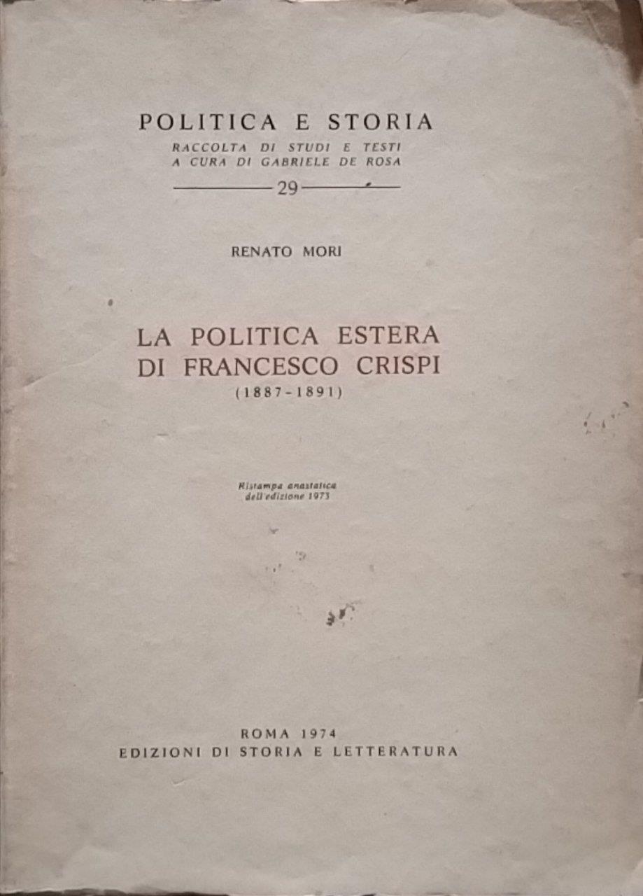 La politica estera di Francesco Crispi (1887-1891)