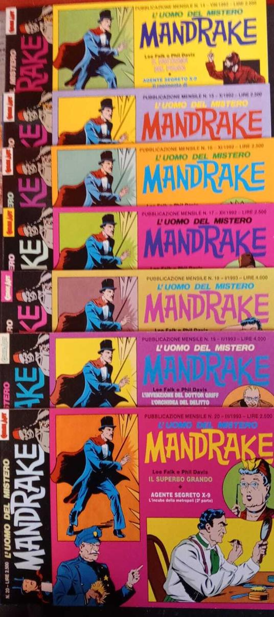 L' uomo del mistero Mandrake. Serie dal n. 14 al n. 20 - Lee Falk - copertina
