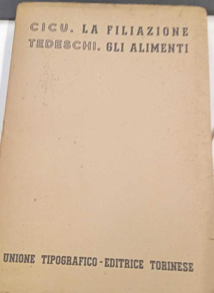 La filiazione - Gli alimenti - Antonio Cicu - copertina