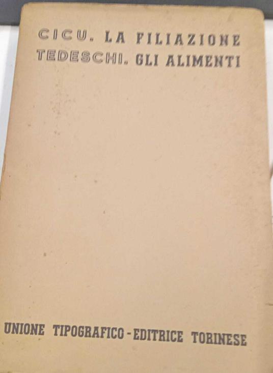 La filiazione - Gli alimenti - Antonio Cicu - copertina