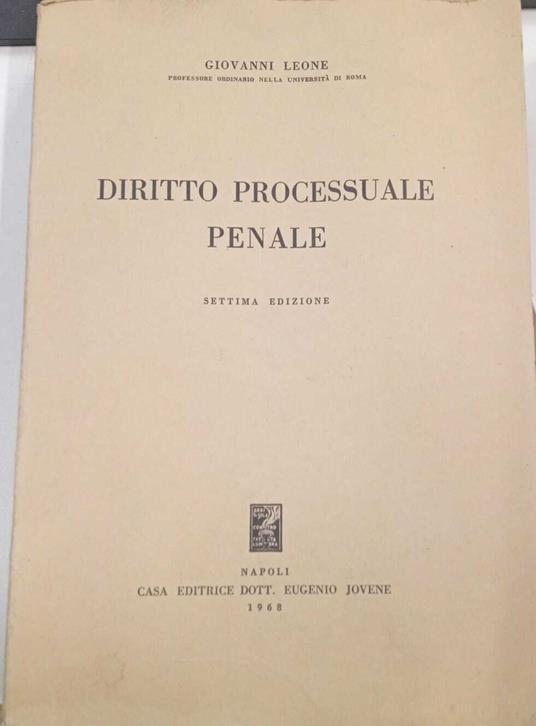 Diritto processuale penale - Giovanni Leone - copertina