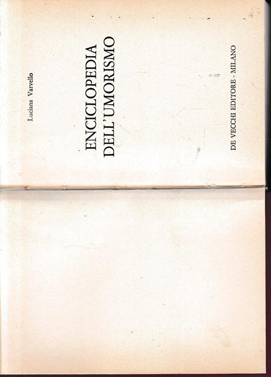 Enciclopedia dell'umorismo - Luciana Varvello - copertina