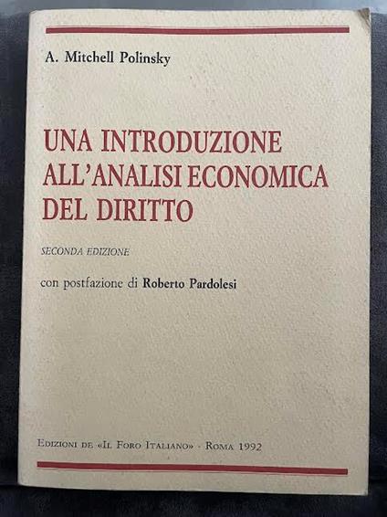 Una introduzione all'analisi economica del diritto - copertina