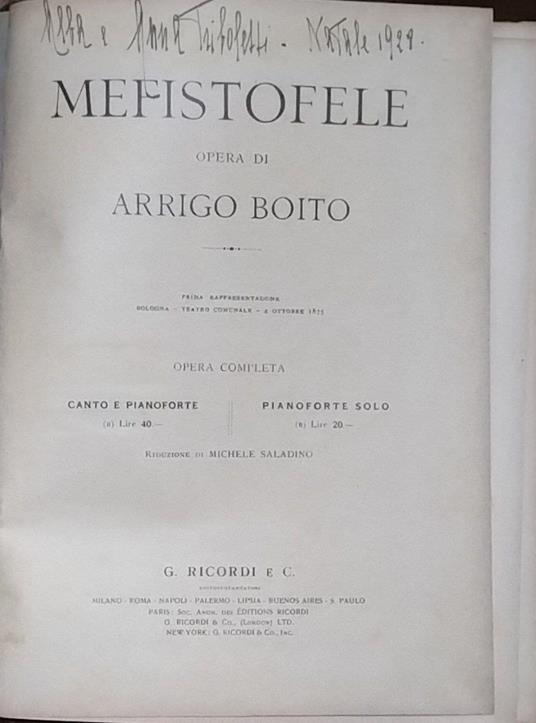 Mefistofele. Opera completa - Arrigo Boito - copertina