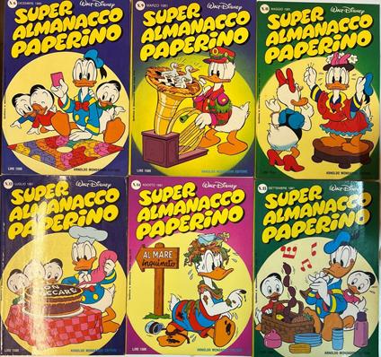 Lotto 6 fumetti Super Almanacco Paperino (n°6-9-11-13-14-15) - copertina