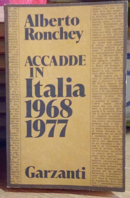 Accadde in Italia 1968-1977 - Alberto Ronchey - copertina