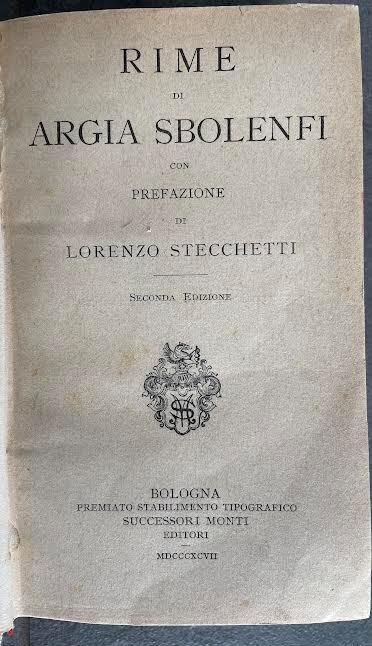 Rime di Argia Sbolenfi