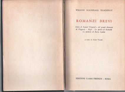 Romanzi brevi - William M. Thackeray - copertina