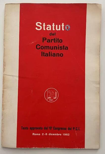 Statuto del Partito Comunista Italiano - copertina