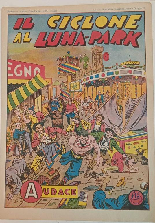 Albo Audace, originale n. 36. Il ciclone al Luna -Park - copertina