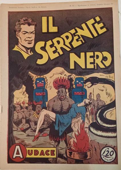 Albo Audace, originale n. 67. Il serpente nero - copertina