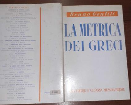 La metrica dei greci - copertina