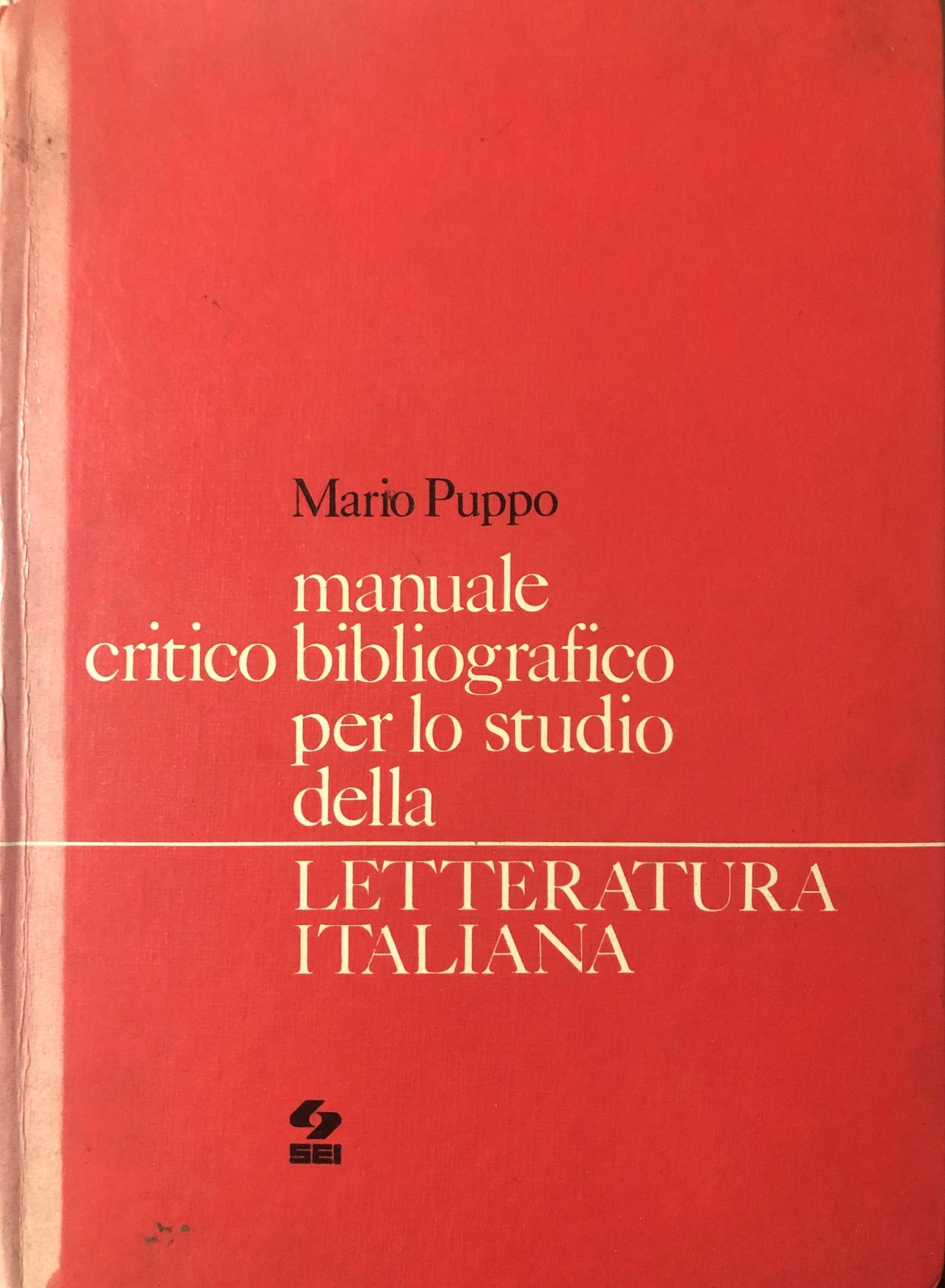 Manuale critico-bibliografico per lo studio della letteratura italiana