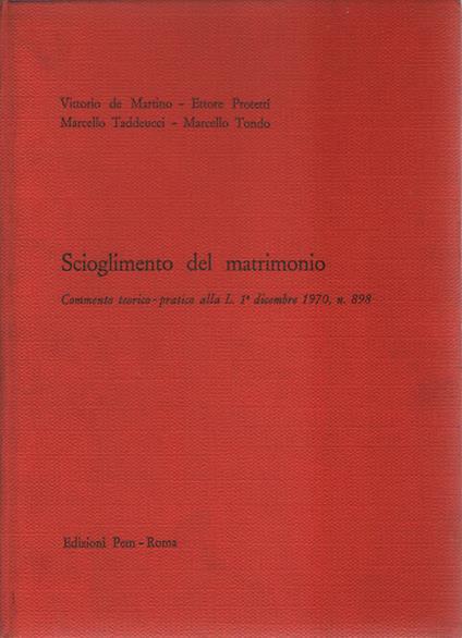 Scioglimento del matrimonio - copertina