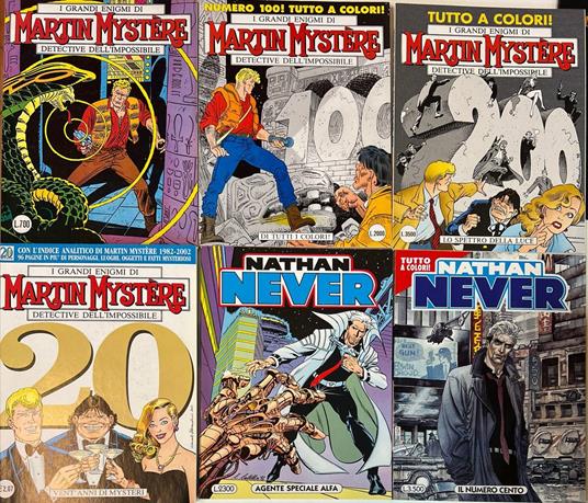 Lotto 6 fumetti vari Nathan Never e Martin Mystere (titoli e numeri in descrizione) - copertina