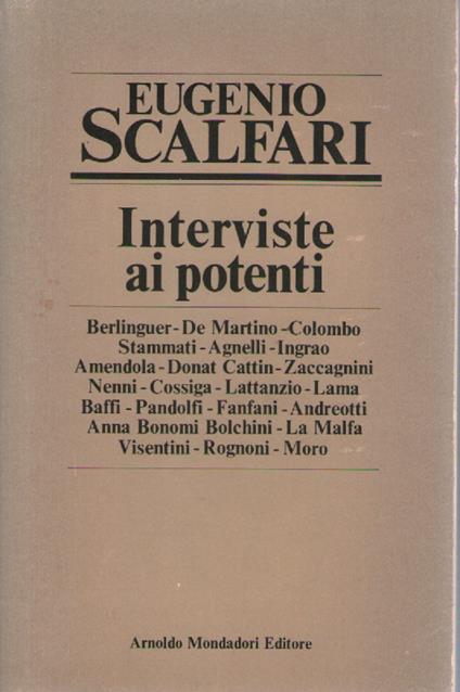 Interviste ai potenti - Eugenio Scalfari - copertina