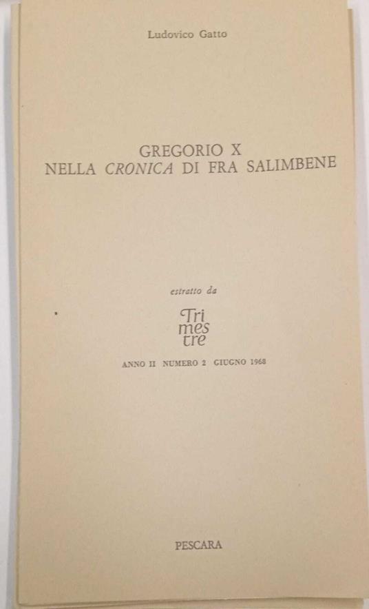 Gregorio X nella cronica di fra Salinbene (estratto) - Ludovico Gatto - copertina