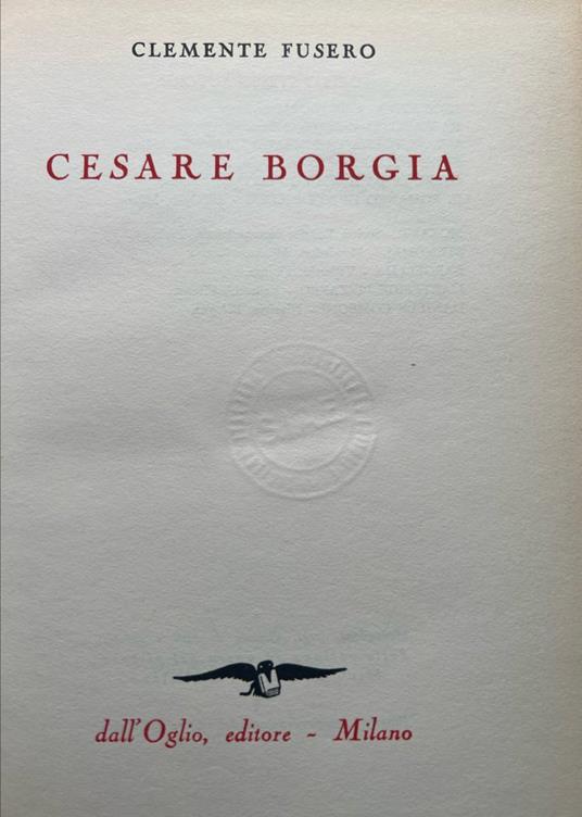 Cesare Borgia - Clemente Fusero - copertina