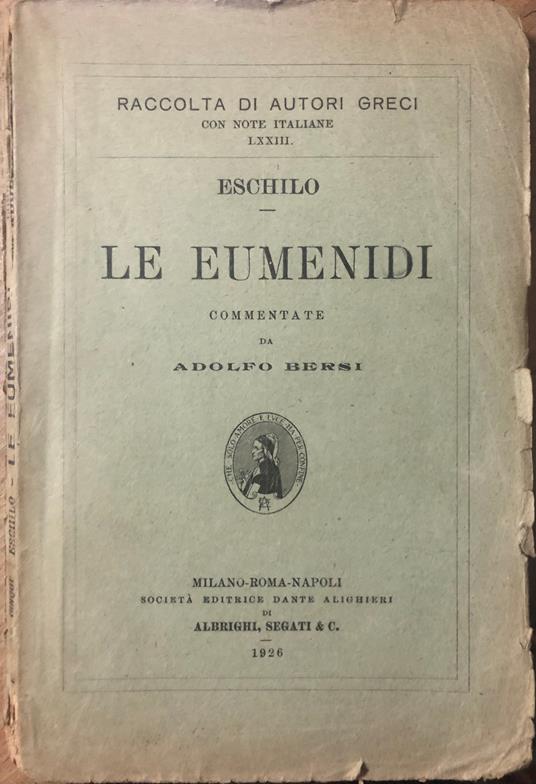 Le Eumenidi - Eschilo - copertina
