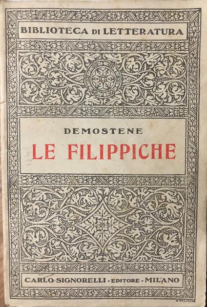 Le filippiche - Demostene - copertina