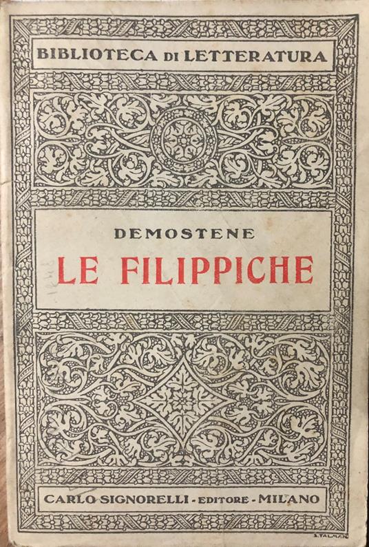 Le filippiche - Demostene - copertina