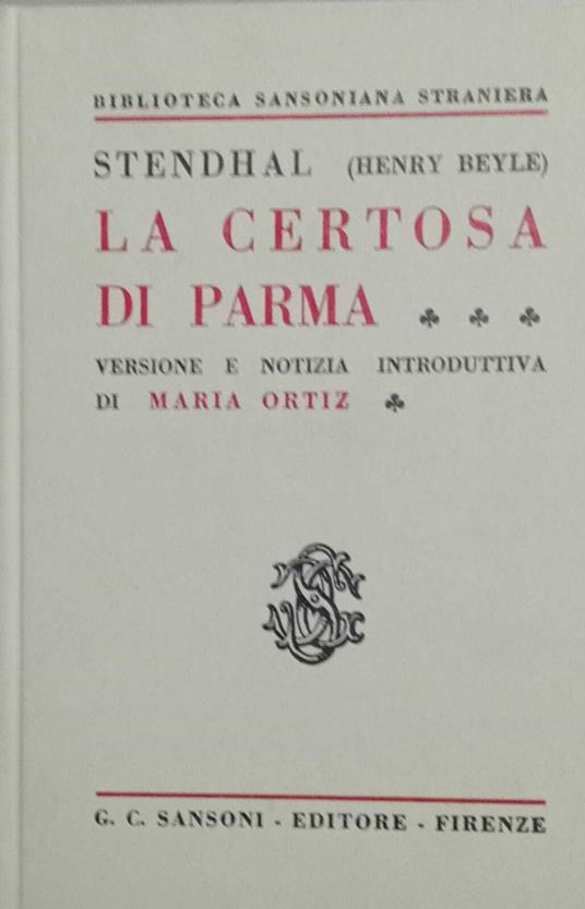 La certosa di Parma - Stendhal - copertina
