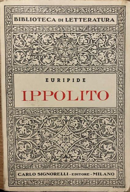 Ippolito - Euripide - copertina