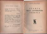 Storia della letteratura tedesca. AUTOGRAFATO