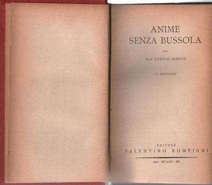 Anime senza bussola - Ludwig Paneth - copertina