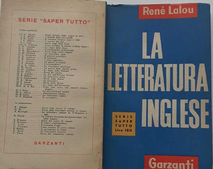 La letteratura inglese - René Lalou - copertina