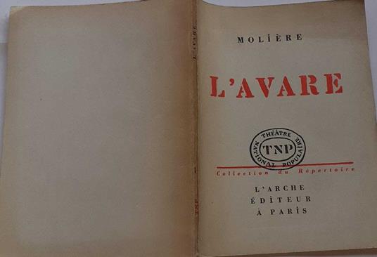 L' AVARE. Comédie - Molière - copertina