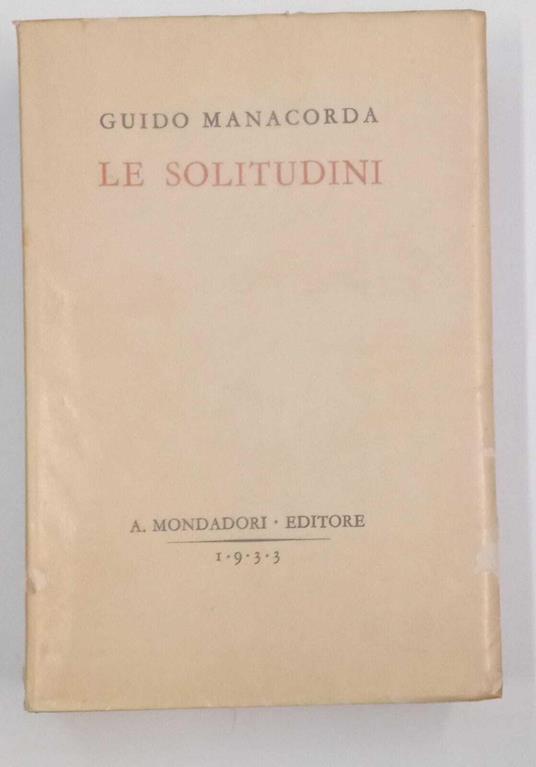 Le solitudini - Guido Manacorda - copertina