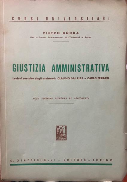 Giustizia amministrativa - Pietro Bodda - copertina